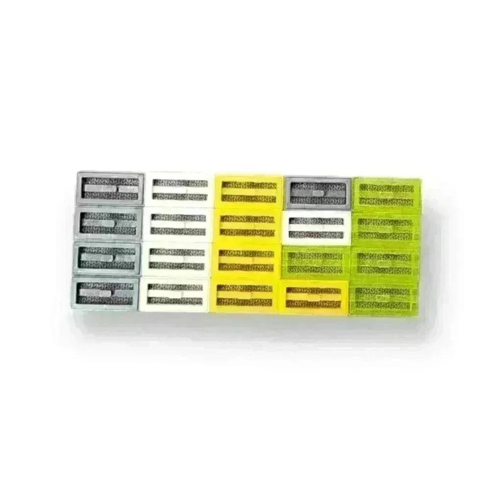 Lego 2412b White Gray Trans-Neon Yellow Tile Grille 1x2 Bottom Groove Lip Lot 20 - Picture 2 of 3